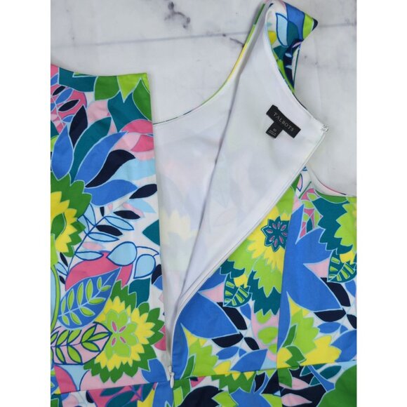 Talbots Size 10 Womens Floral Garden Party Sleeveless Cotton Stretch Dress - Picture 9 of 12